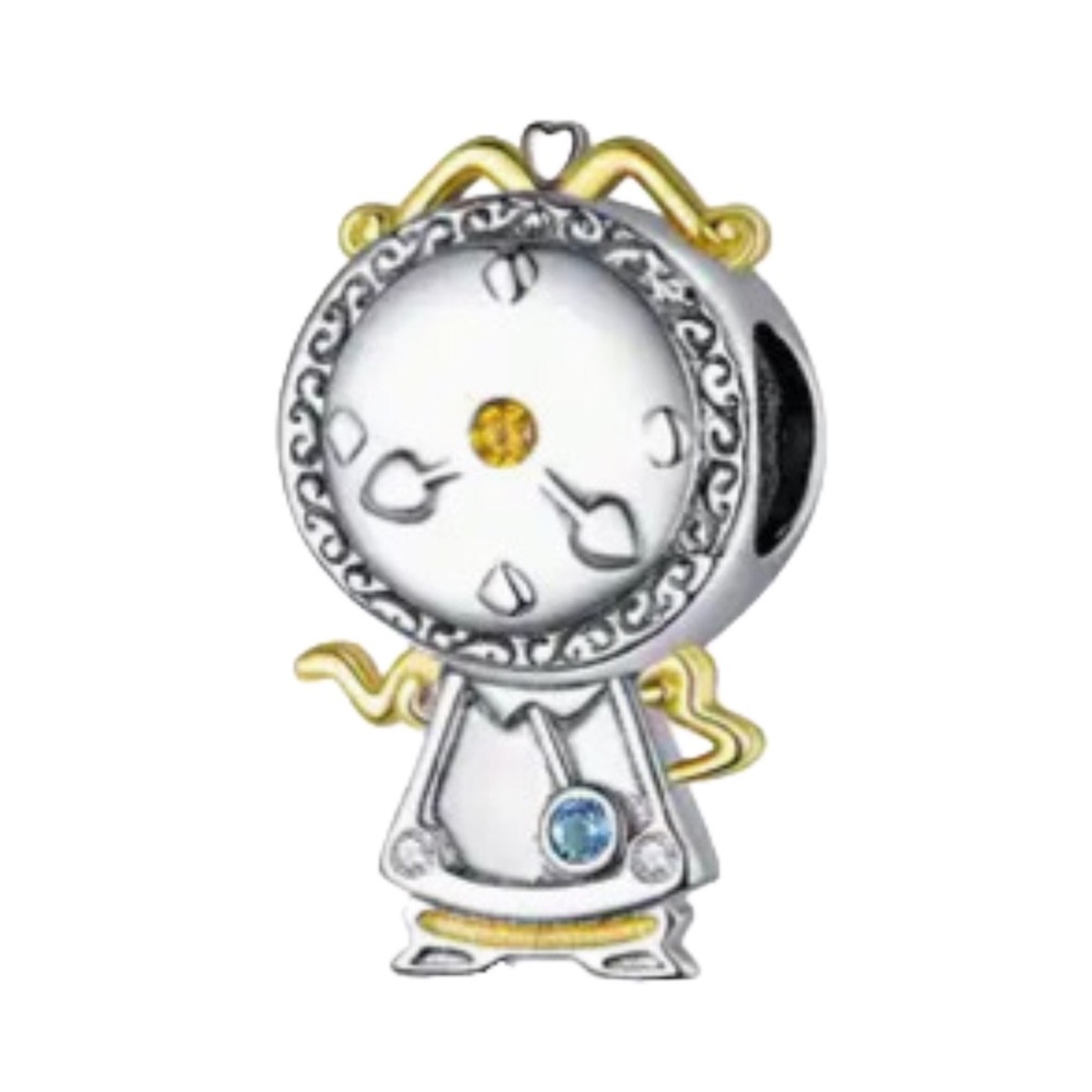S925 Disney Beauty & The Beast Clock Charm Pandora Style